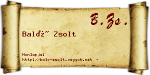 Baló Zsolt névjegykártya